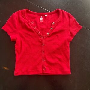 PacSun V Neck Crop Short Sleeve